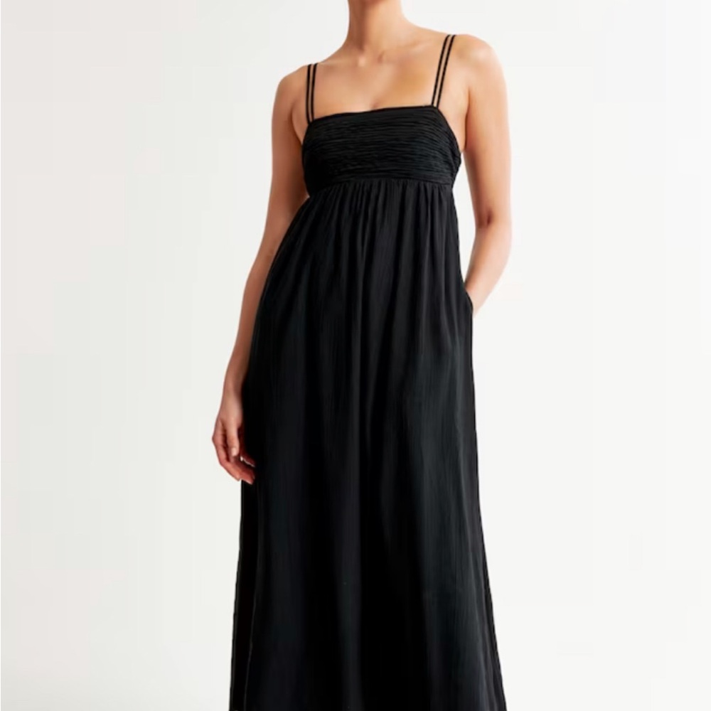 Abercrombie & Fitch Black Strappy Maxi Dress